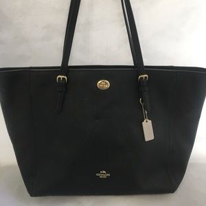 COACH Crossgrain Updated Turnlock Green Tote Shoulder Bag E3028